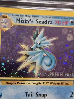 CGC 9 MINT Misty's Seadra 2000 Gym Heroes 9/132 Prerelease Holo Pokemon Card - Image 3