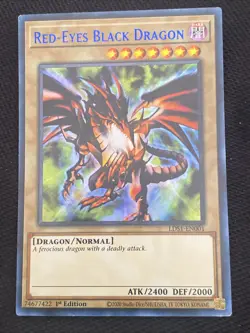 Yugioh Card TCG Red-Eyes Black Dragon LDS1-EN001 Ultra Rare 1st Edition BLUE NM - Image 1