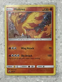 Pokemon TCG Moltres SM143 Sm Black Star Promo Holo Pokemon Card - Image 1