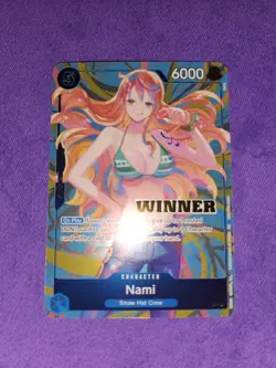One Piece Card Game Heroines Battle Nami Winner Promo Card P-112 - Image 1