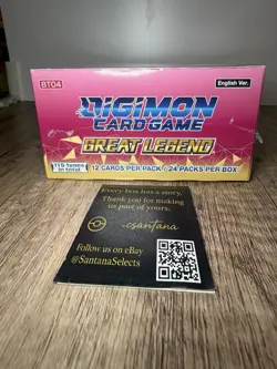 Digimon Great Legend BT04 Sealed Booster Box of 24 Packs | Trading Card Game TCG - Image 2
