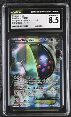 CGC 8.5 Registeel EX 2012 Dragons Exalted 122/124 Ultra Rare Holo Pokemon Card - Image 1