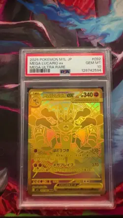 Pokemon Mega Lucario EX Mur 092/063 Gold Mega Brave Card PSA 10 - Image 1