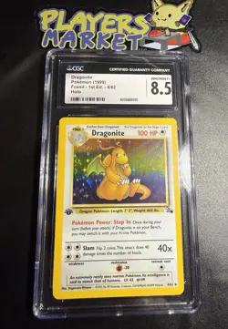 [ CGC 8.5 ] 1st Edition Dragonite 4/62 Fossil Holo Rare English Pokemon Card - Image 1