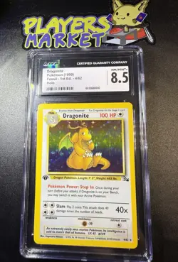 [ CGC 8.5 ] 1st Edition Dragonite 4/62 Fossil Holo Rare English Pokemon Card - Image 2