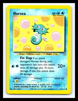 💥 Horsea # 62/111 Neo Genesis Pokemon TCG Vintage Card 2000 - Image 1