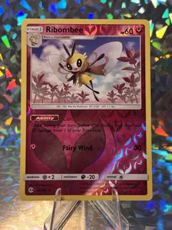 2017 Sun & Moon Ribombee #93 Reverse Holo Rare Pokemon Card - Image 1