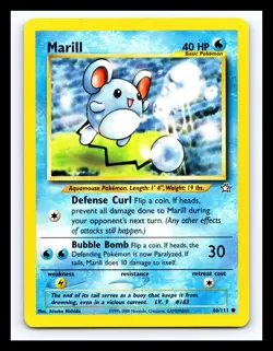 💥 Marill Pokemon 2000 Neo Genesis Non Holo Foil Vintage Card # 66/111 - Image 1