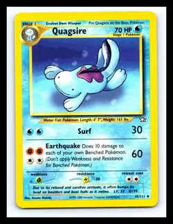 💥 Quagsire Pokemon 2000 Card Neo Genesis Non Holo Vintage Card 45/111 - Image 1
