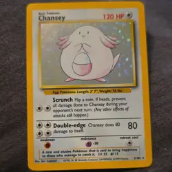 Chansey Base Set 003/102 Holo Rare 120 HP Pokemon TCG Card English - Image 1