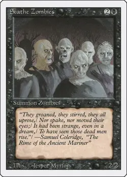 1994 MTG Scathe Zombies Revised Edition 3rd Edition NM Black Common - Image 1