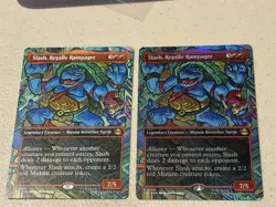 2 x mtg borderless Slash Reptile Rampager, 1 is foil, TMNT, unplayed - Image 1