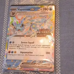 Pokemon TCG Vaporeon ex Prismatic Evolutions 023/131 Promo EX Holo Stamped - Image 1