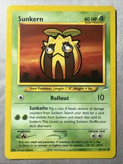 Sunkern 83/105 Neo Destiny Pokemon Card NM - Image 1