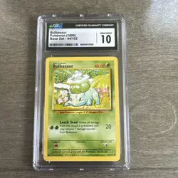 CGC 10 GEM MINT Bulbasaur 1999 Base Set 44/102 Pokemon Card - Image 1