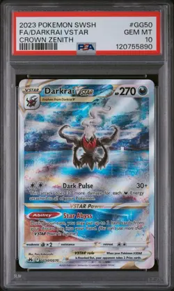 2023 POKEMON SWORD AND SHIELD CROWN ZENITH #GG50 FA/DARKRAI VSTAR - PSA 10 - Image 1