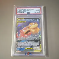 Pokemon Slowpoke & Psyduck GX Sm-Unified Minds 35/236 TAG TEAM Holo PSA 8 - Image 1