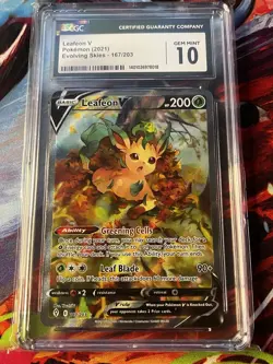Leafeon V Alternate Art 167/203 Evolving Skies 💎CGC 10 GEM MINT💎 Pokemon Card - Image 2