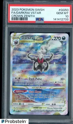 2023 Pokemon SWSH Crown Zenith #GG50 FA/ Darkrai VStar PSA 10 GEM MINT - Image 1