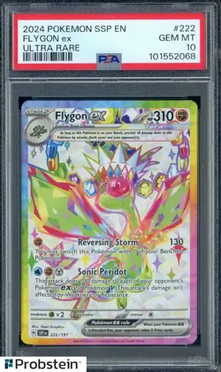 2024 Pokemon SSP EN Ultra Rare #222 Flygon Ex PSA 10 GEM MINT - Image 1