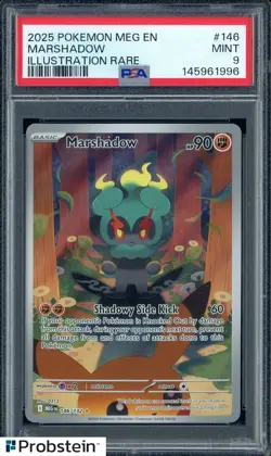2025 Pokemon Mega EN #146 Marshadow Illustration Rare PSA 9 MINT - Image 1