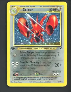 2001 Pokemon Neo Discovery 1st Edition #10 Scizor Holo Rare - Image 1