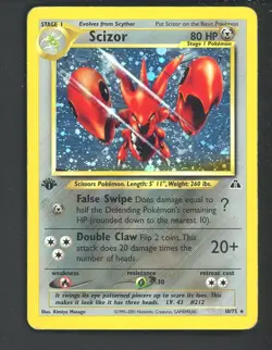 2001 Pokemon Neo Discovery 1st Edition #10 Scizor Holo Rare - Image 1