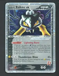 2005 Pokemon EX Deoxys #108 Rocket's Raikou ex Holo Rare - Image 1