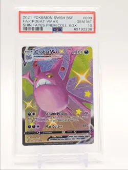 CROBAT VMAX 2021 POKEMON SWSH BLACK STAR PROMO FULL ART #SWSH099 PSA 10 Q3562 - Image 1