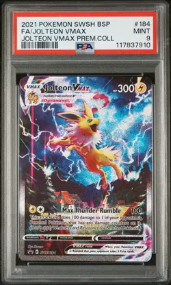 POKEMON 2021 FA/JOLTEON VMAX PREM.COLL. SWSH BLACK STAR PROMO #184 PSA 9 - Image 1