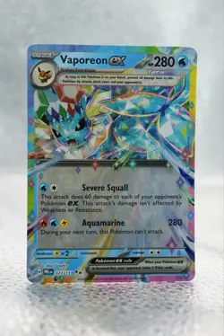 Pokemon TCG: Vaporeon ex 023/131 Sv: Prismatic Evolutions Holo NM - Image 1