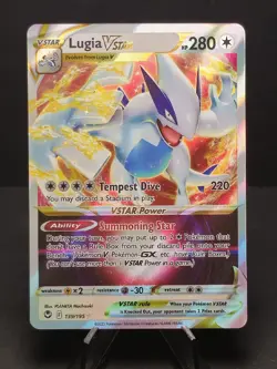 Pokemon TCG Lugia VSTAR 139/195 Silver Tempest Sword & Shield Rare Holo NM+ - Image 1