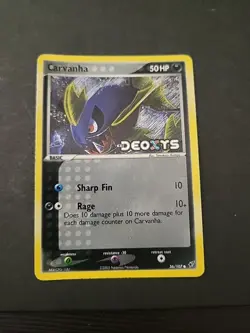 Carvanha 56/107 Ex Deoxys Reverse Holo Pokemon Nintendo Vintage - Image 1