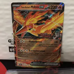 Team Rockets Moltres 031/182 Destined Rivals Stamp Promo Pokemon - Image 1