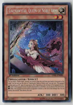 Yugioh Gwenhwyfar, Queen of Noble Arms LVAL-EN086 1st Edition Secret Rare NM - Image 1