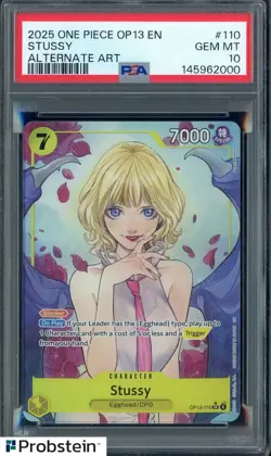 2025 One Piece OP13 EN #110 Stussy Alternate Art PSA 10 GEM MINT - Image 1