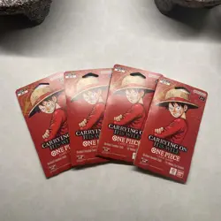 4x ENGLISH One Piece CCG: Carrying On His Will - Sleeved Booster Pack lot OP-13 - Image 1