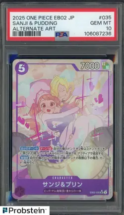 2025 One piece EB02 JPN #035 Sanji & Pudding Alternate Art PSA 10 GEM MINT - Image 1