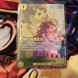 One Piece TCG Charlotte Pudding, Kouzuki Hiyori TOURNAMENT WINNER NM - Image 1