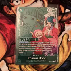 One Piece TCG Charlotte Pudding, Kouzuki Hiyori TOURNAMENT WINNER NM - Image 3