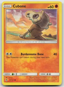 Cubone 57/131 SM - Forbidden Light Common Pokemon TCG Card - Image 1
