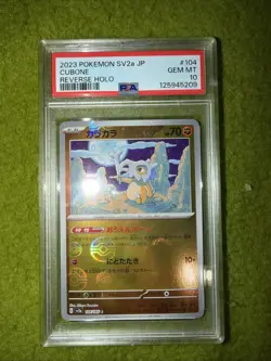 PSA 10 Cubone 104/165 Reverse Holo 151 Pokemon Card Japanese - Image 1