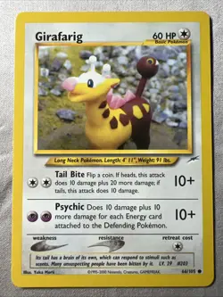 Girafarig 66/105 Neo Destiny Common Pokemon Card NM Yuka Mori - Image 1
