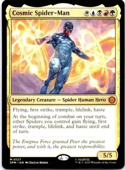 Cosmic Spider-Man Marvel Spider-Man MTG Secret Lair Regular Non-Foil Magic Card - Image 1