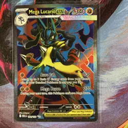 Pokemon Mega Lucario EX Me01 Ultra Rare Holo 160/132 340 HP Aura Jab Card - Image 1