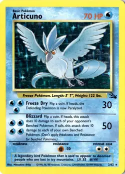 Pokemon TCG Articuno Fossil Holo Unlimited Rare Card 2/62 LP Condition - Image 1