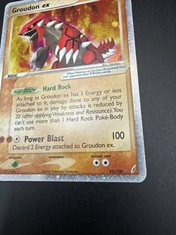 Pokemon Groudon TCG Holo Card Crystal Guardians 93/100 EX Rare - Image 2