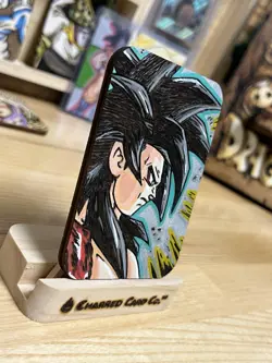 Custom Charred Super Saiyan 4 Goku Wooden Card Dragon Ball - Image 3