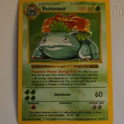 Pokemon Venusaur 15/102 Base Set Shadowless Holo Rare Unlimited English Card - Image 1