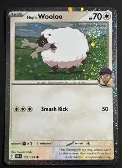 SWIRL Pokemon Hop's Wooloo #135/159 English Journey Together Cosmos Holo - Image 1